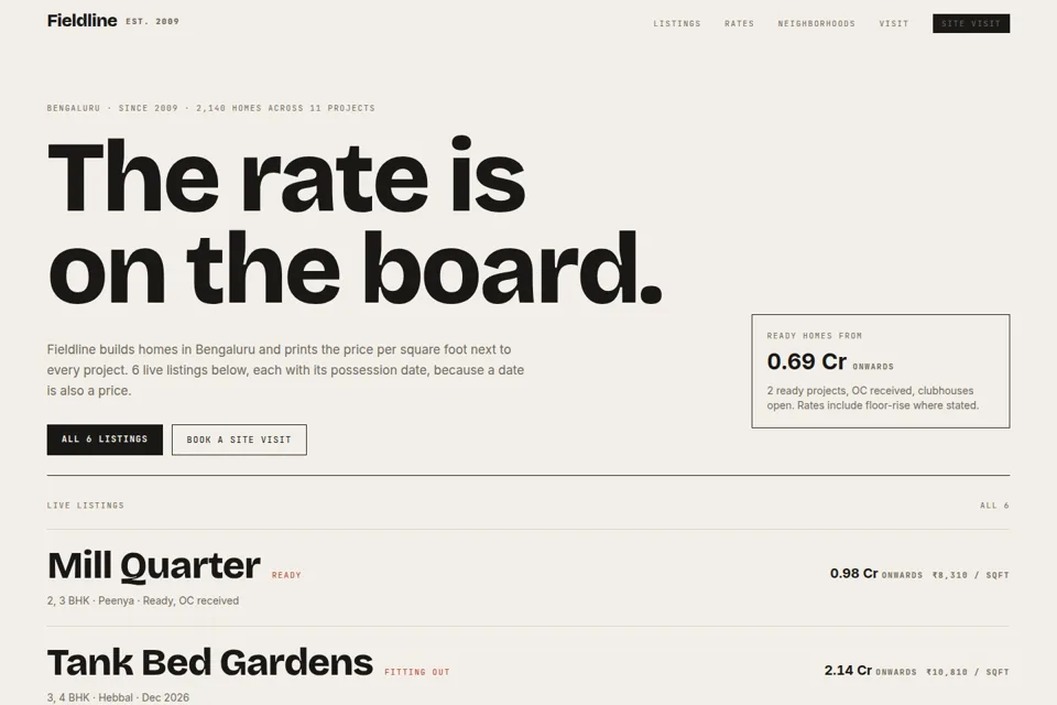 Fieldline website preview