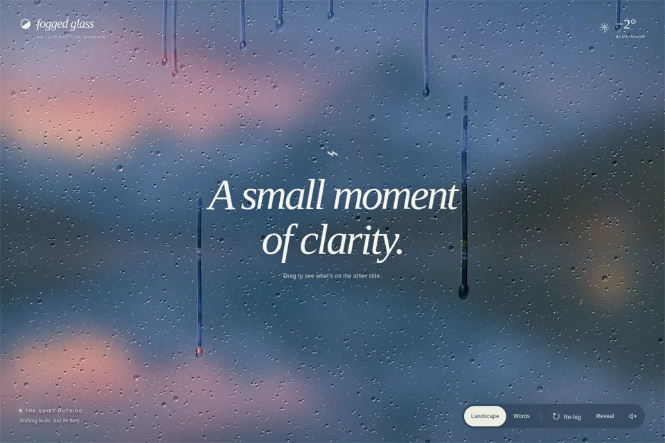 Fogged Glass live experience preview