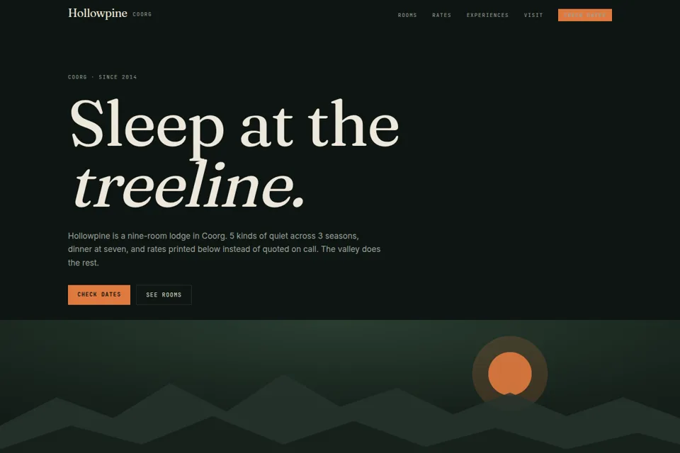 Hollowpine website preview