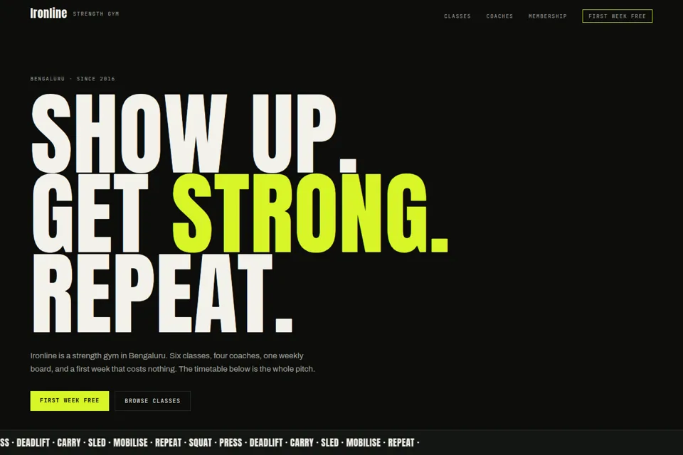 Ironline website preview